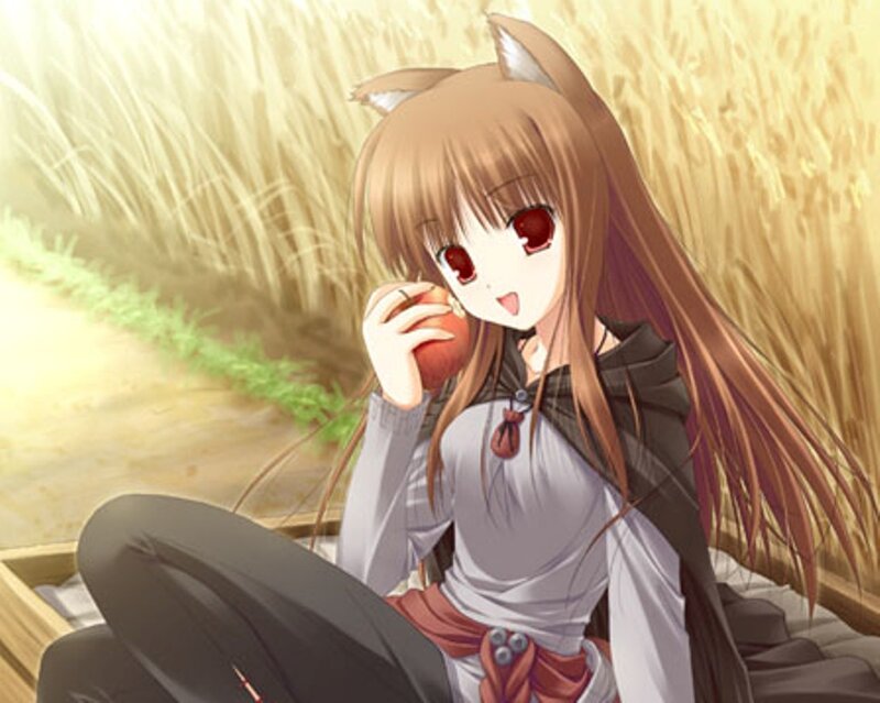 Anime Girl with Fox Ears — Brown, Peaceful