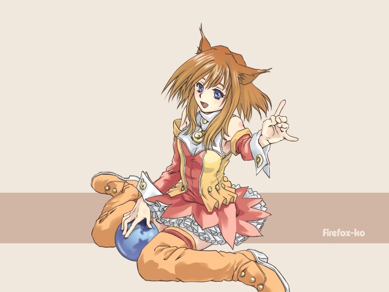 Anime Girl with Fox Ears — Brown, Playful, Fox Ears