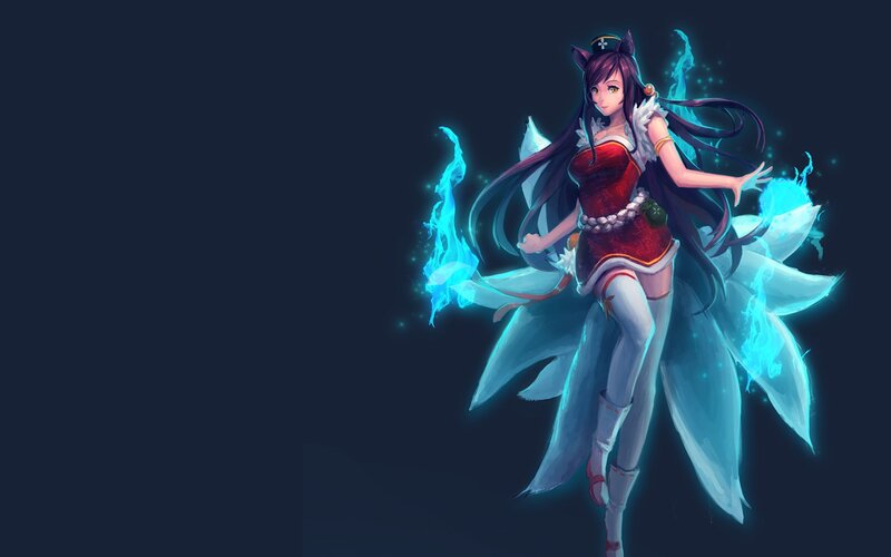 Anime Girl with Fox Ears — Dark Blue