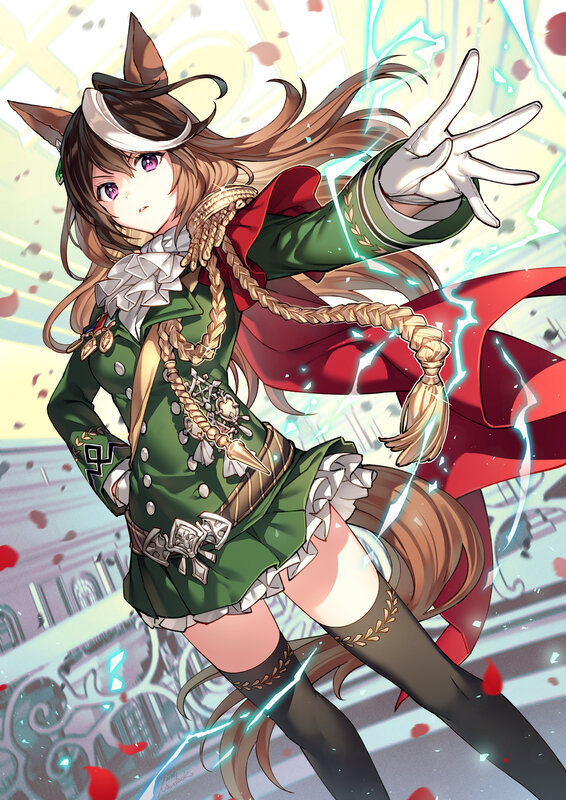 Anime Girl with Fox Ears — Green, Dramatic
