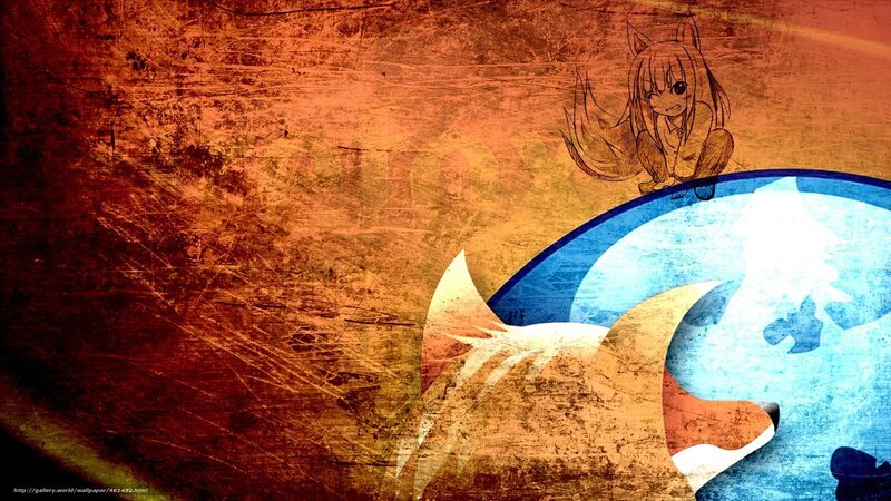 Anime Girl with Fox Ears — Orange, Dramatic, Digital Art