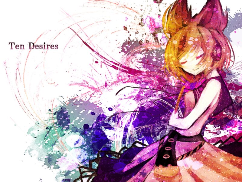Anime Girl with Fox Ears — Purple, Dramatic, Digital Art, Fox Ears