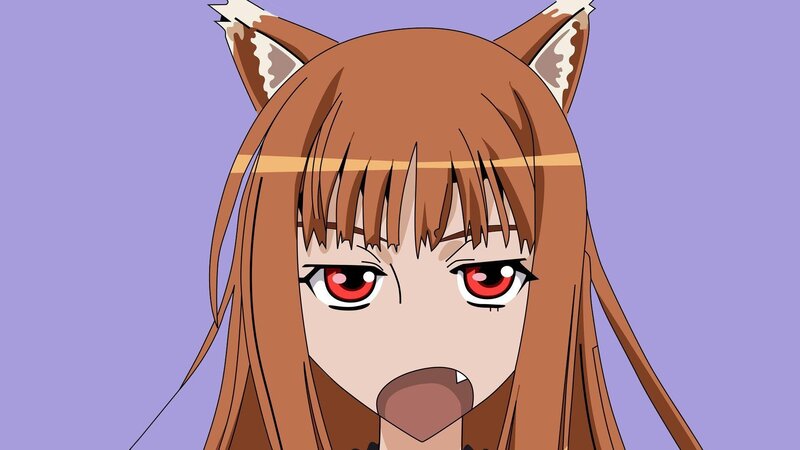 Anime Girl with Fox Ears — Purple, Intense, Fox Ears, Red Eyes