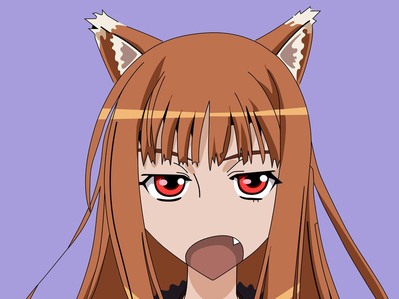Anime Girl with Fox Ears — Purple, Intense