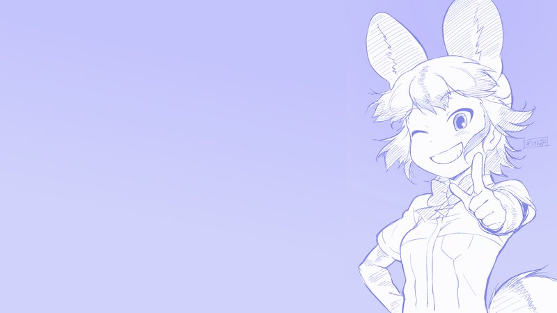 Anime Girl with Fox Ears — Purple, Playful, Manga