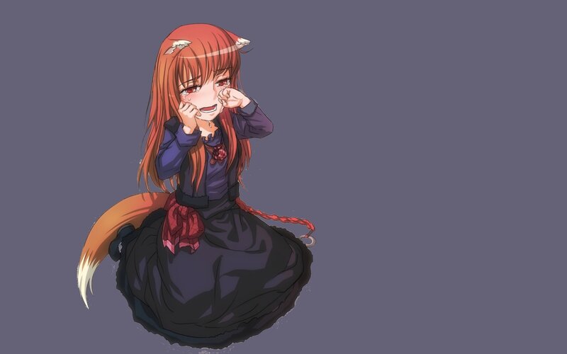 Anime Girl with Fox Ears — Purple, Playful