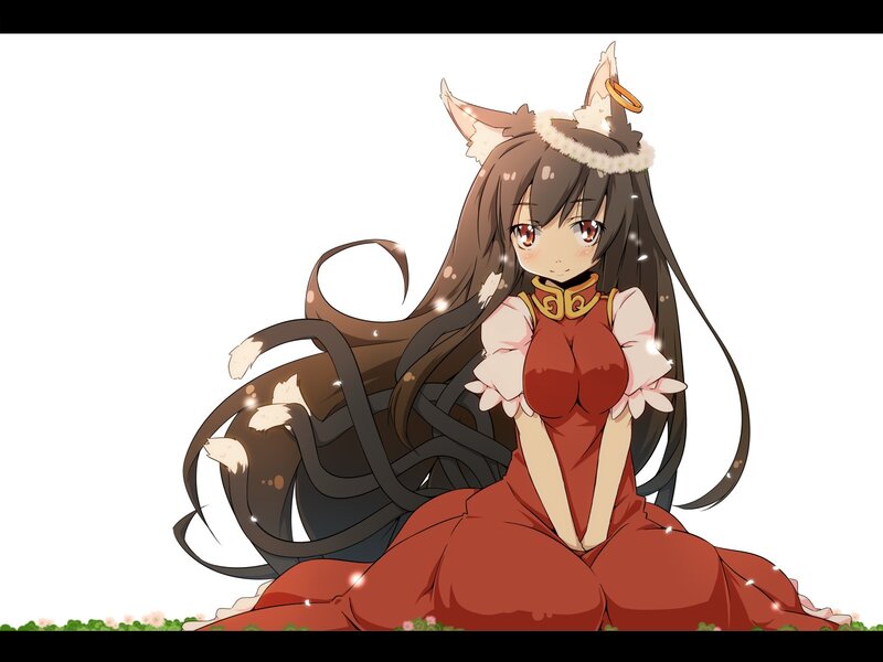 Anime Girl with Fox Ears — Red, Calm, Fox Ears