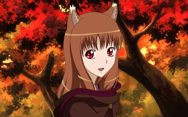 Anime Girl with Fox Ears — Red, Calm