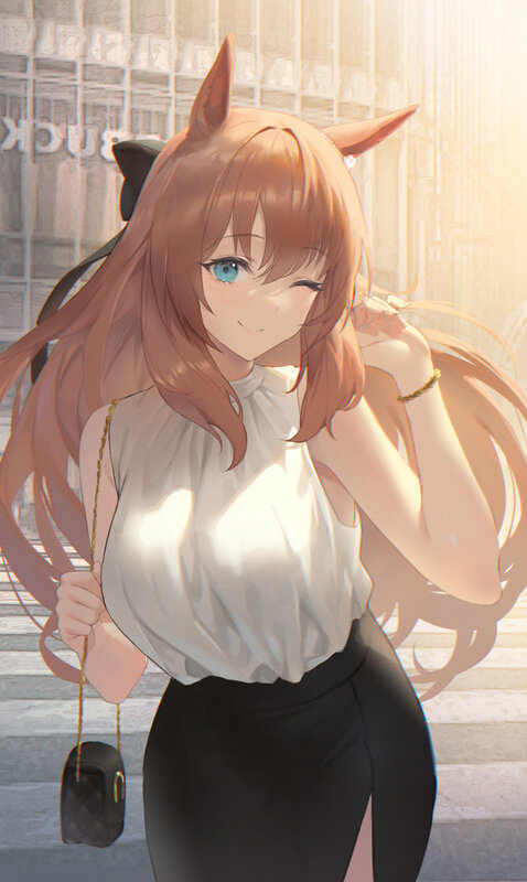 Anime Girl with Fox Ears — White, Calm, Afternoon, Digital Art