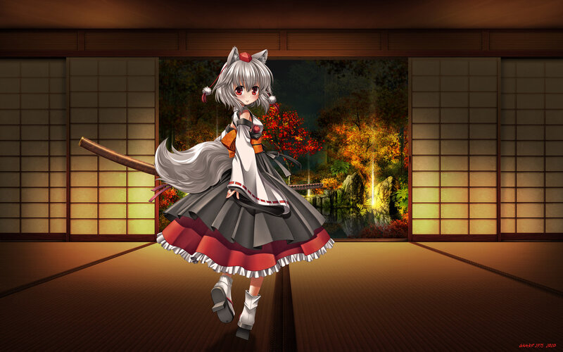 Anime Girl with Fox Ears — White, Calm