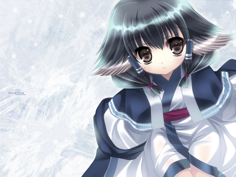 Anime Girl with Fox Ears — White, Calm, Winter