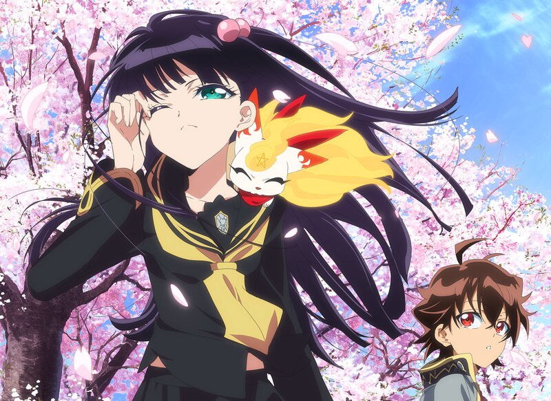 Anime Girl with Fox — Pink, Serene