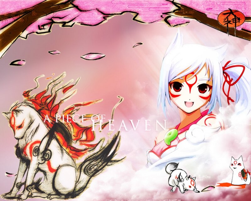 Anime girl with fox spirits