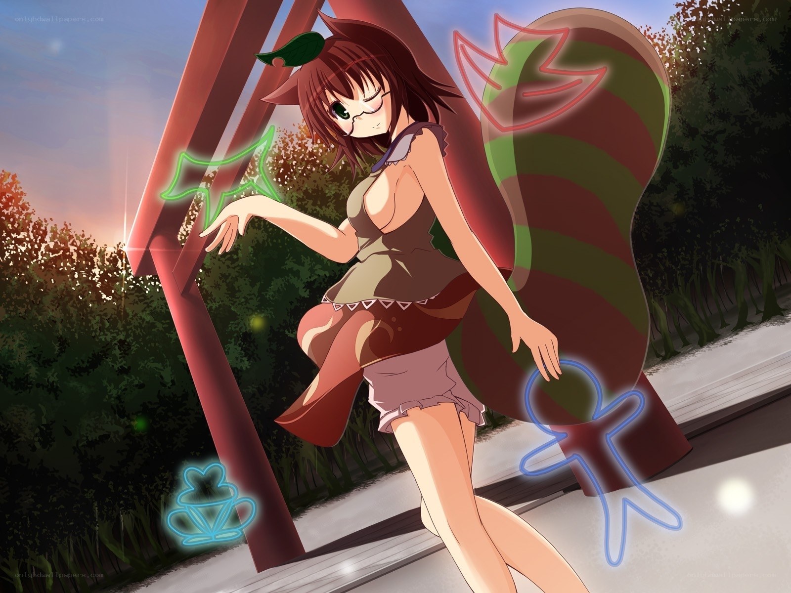 Anime girl with fox tail