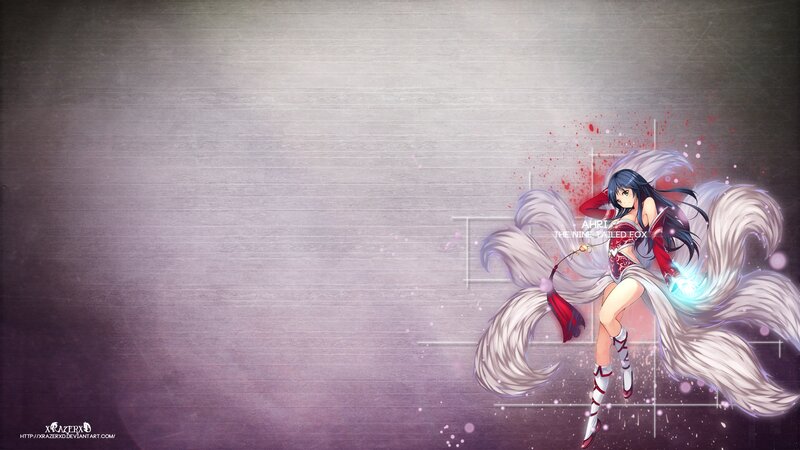 Anime Girl with Fox Tails — White