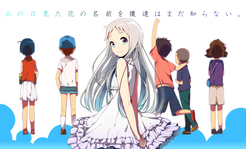 anime girl with friends