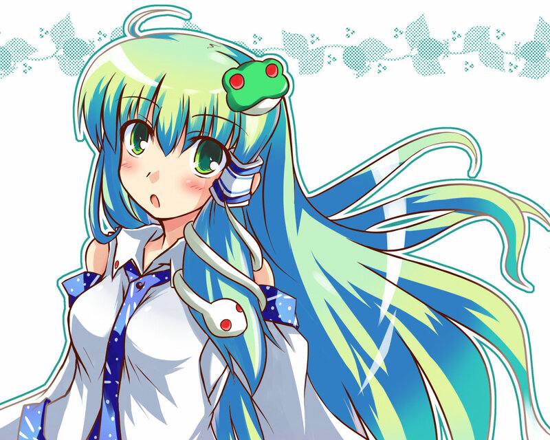 anime girl with frog accessory