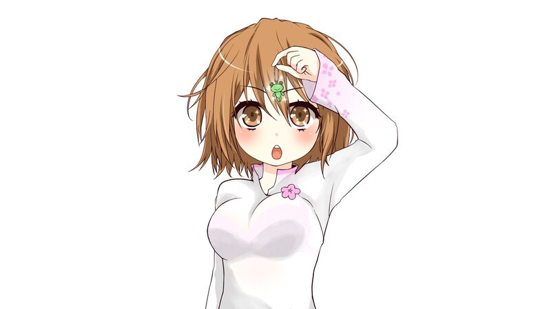 anime girl with frog charm
