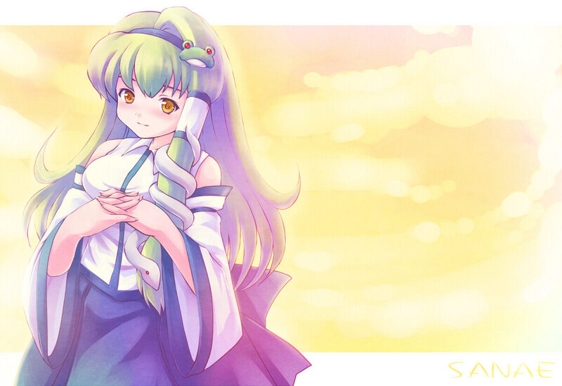 Anime girl with frog on head