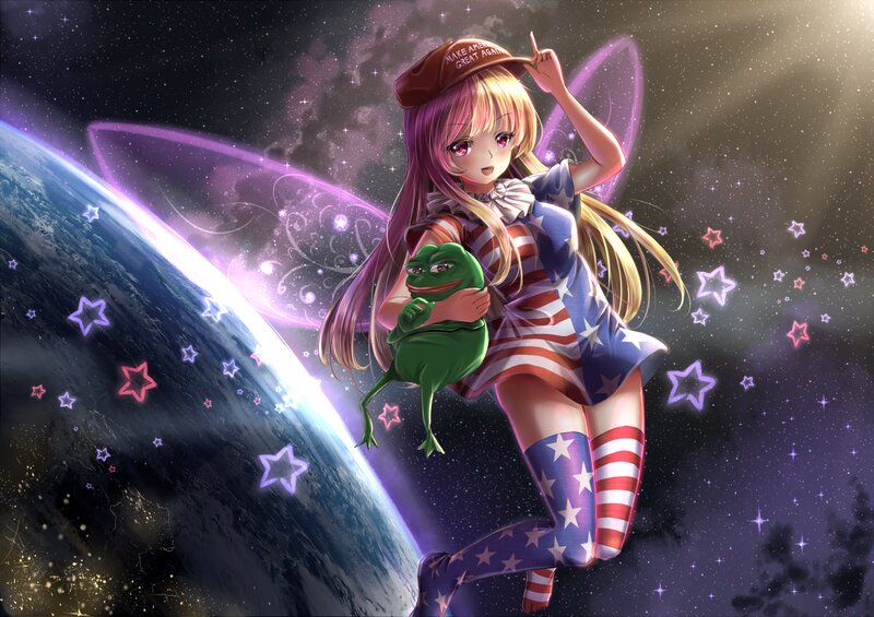 Anime Girl with Frog — Purple