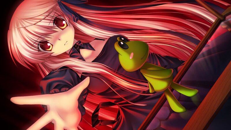 Anime Girl with Frog — Red