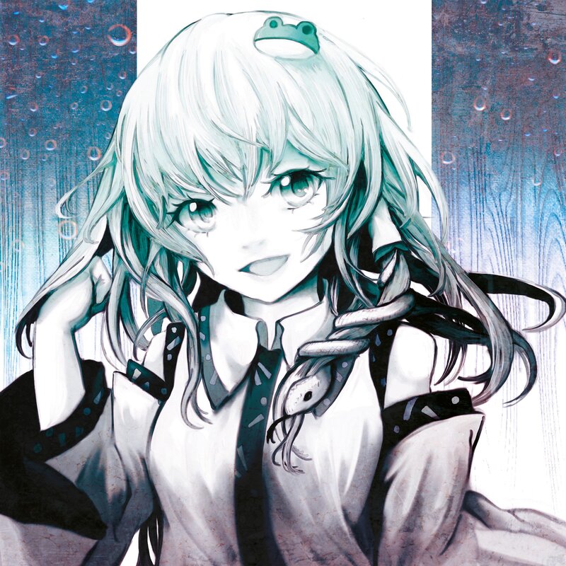 Anime Girl with Frog — White
