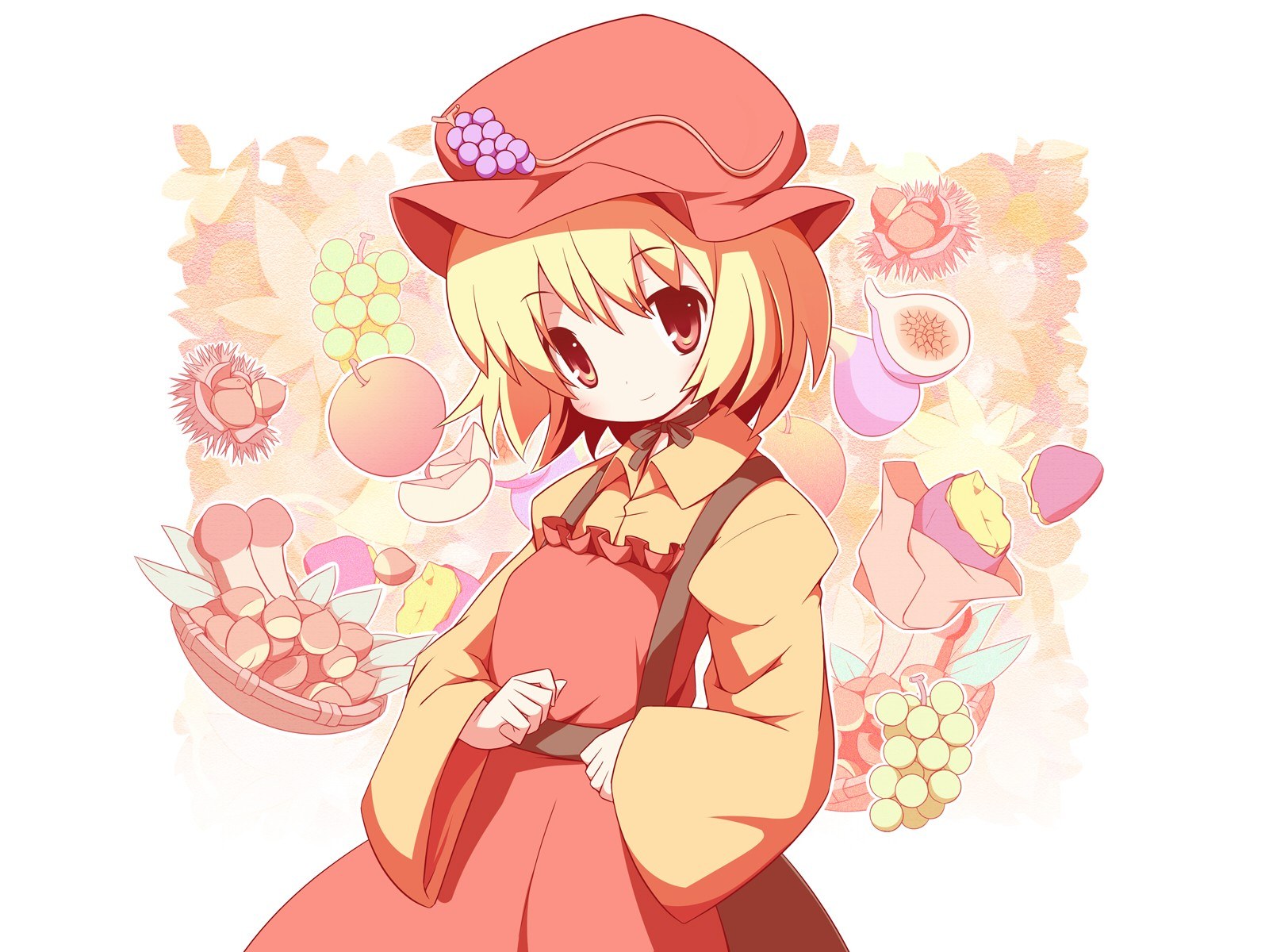 anime girl with fruit