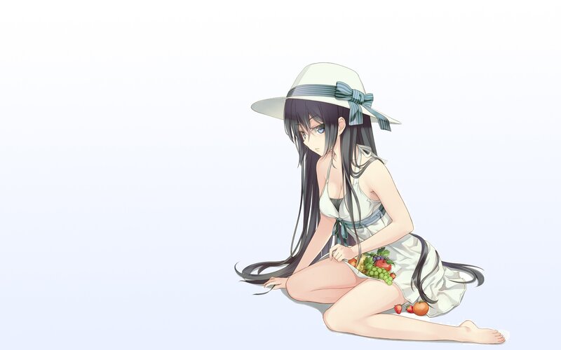Anime girl with fruit basket
