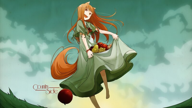 Anime girl with fruit basket