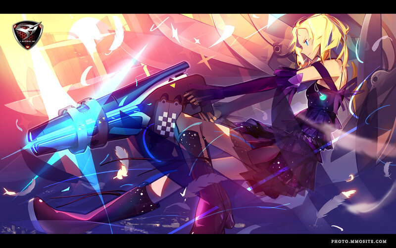 Anime girl with futuristic gun