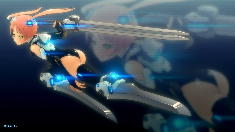 anime girl with futuristic sword