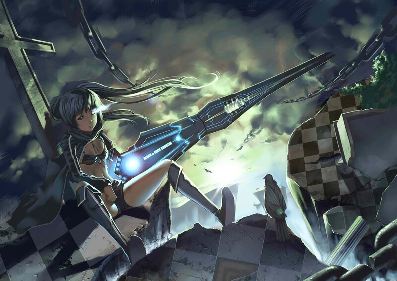 Anime girl with futuristic weapon