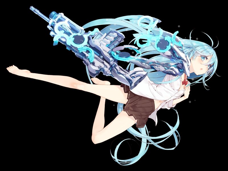 anime girl with futuristic weapon