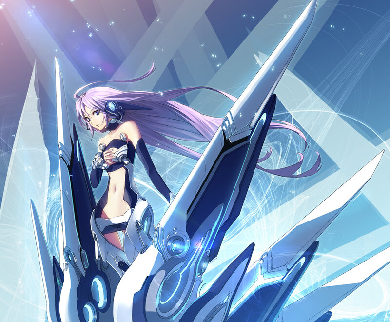 anime girl with futuristic weapon