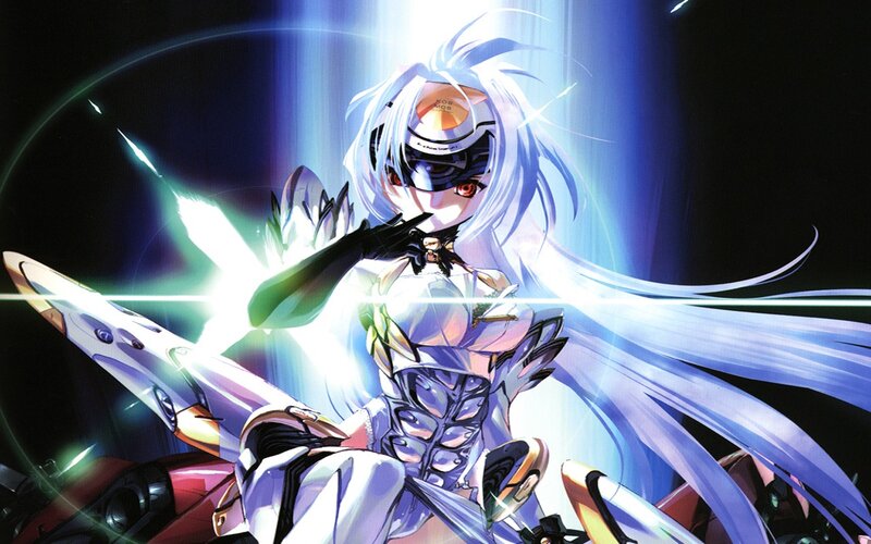 anime girl with futuristic weapon