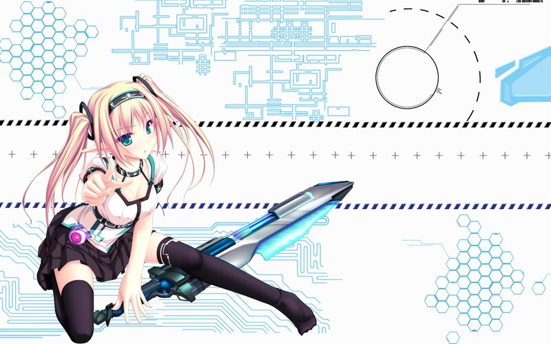 anime girl with futuristic weapon