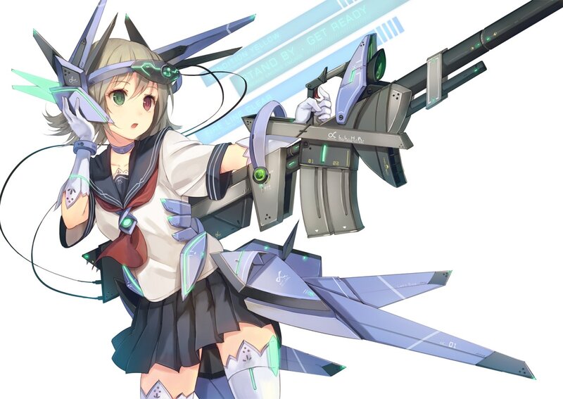 anime girl with futuristic weapon