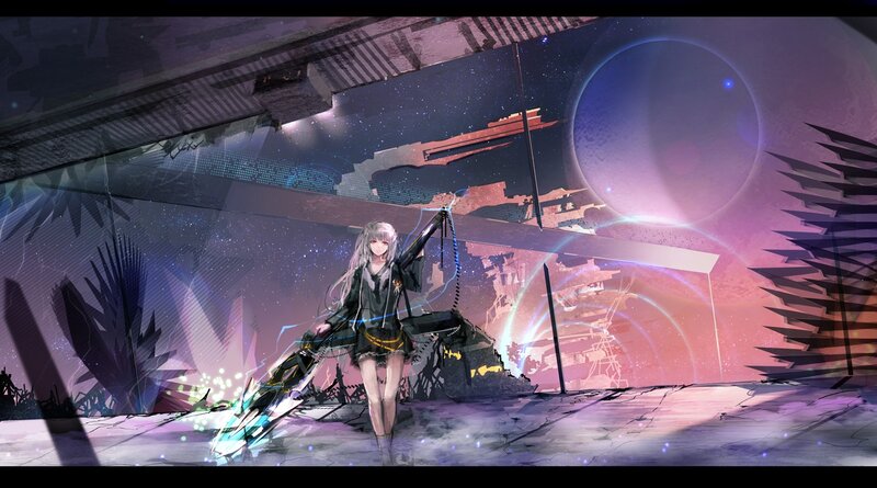 Anime girl with futuristic weapon