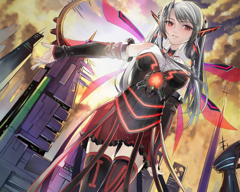 anime girl with futuristic weapon