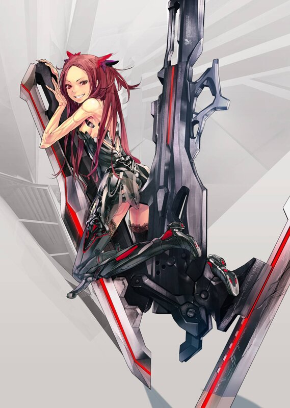 Anime girl with futuristic weapon