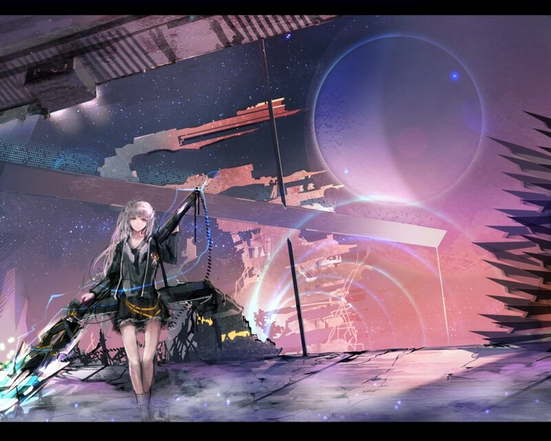 Anime girl with futuristic weapon