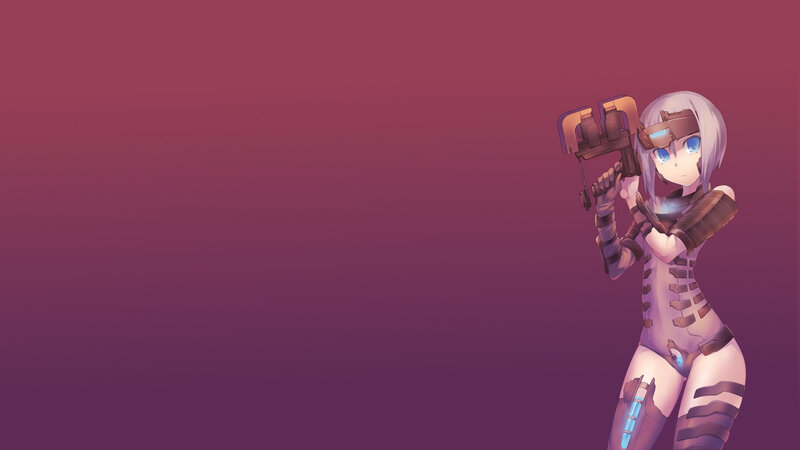anime girl with futuristic weapon