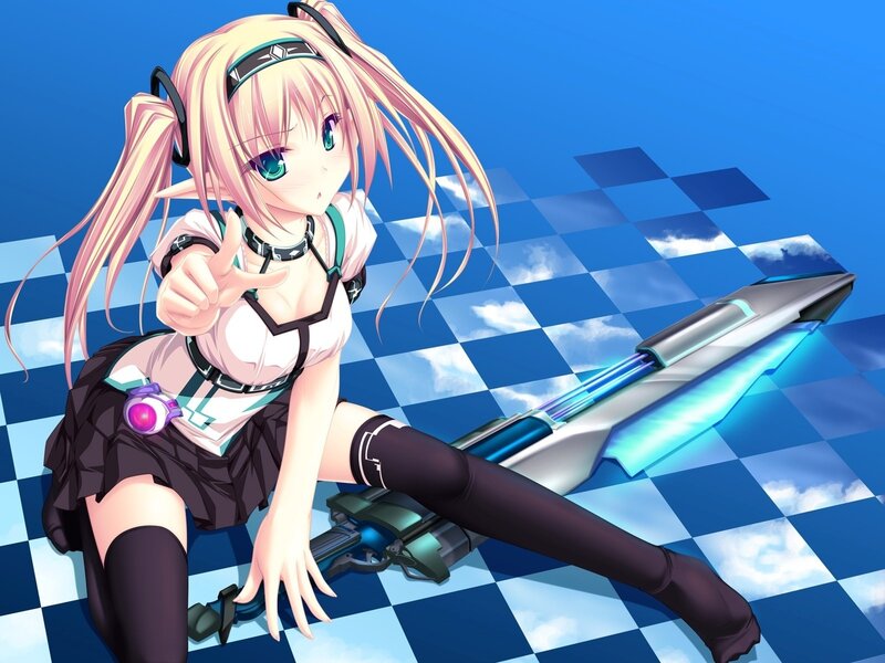 anime girl with futuristic weapon