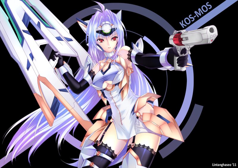 Anime girl with futuristic weapons