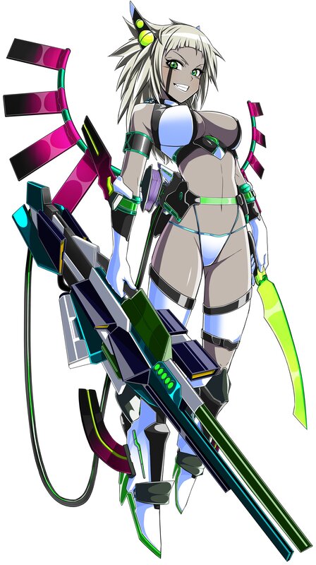anime girl with futuristic weapons
