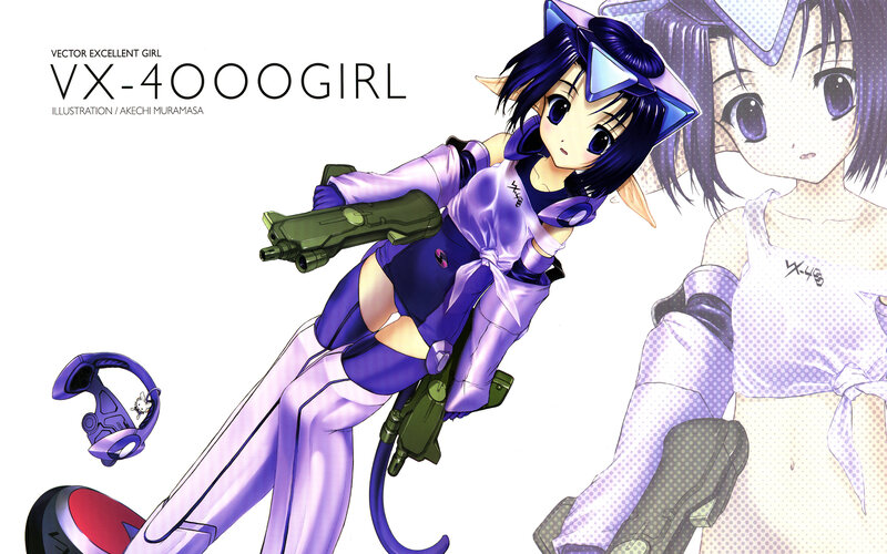 Anime girl with futuristic weapons