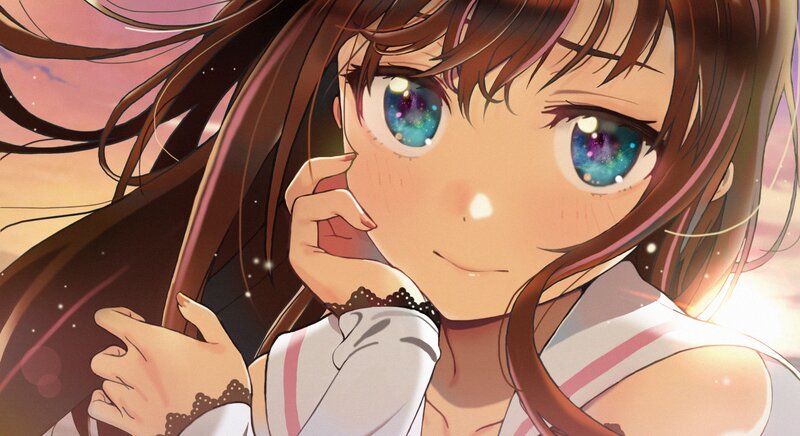 Anime Girl with Galaxy Eyes — Brown