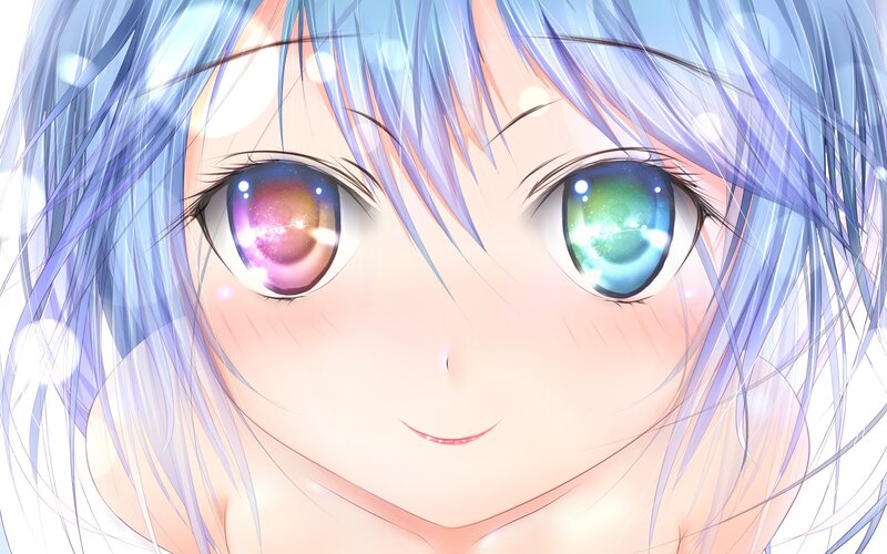 anime girl with galaxy eyes