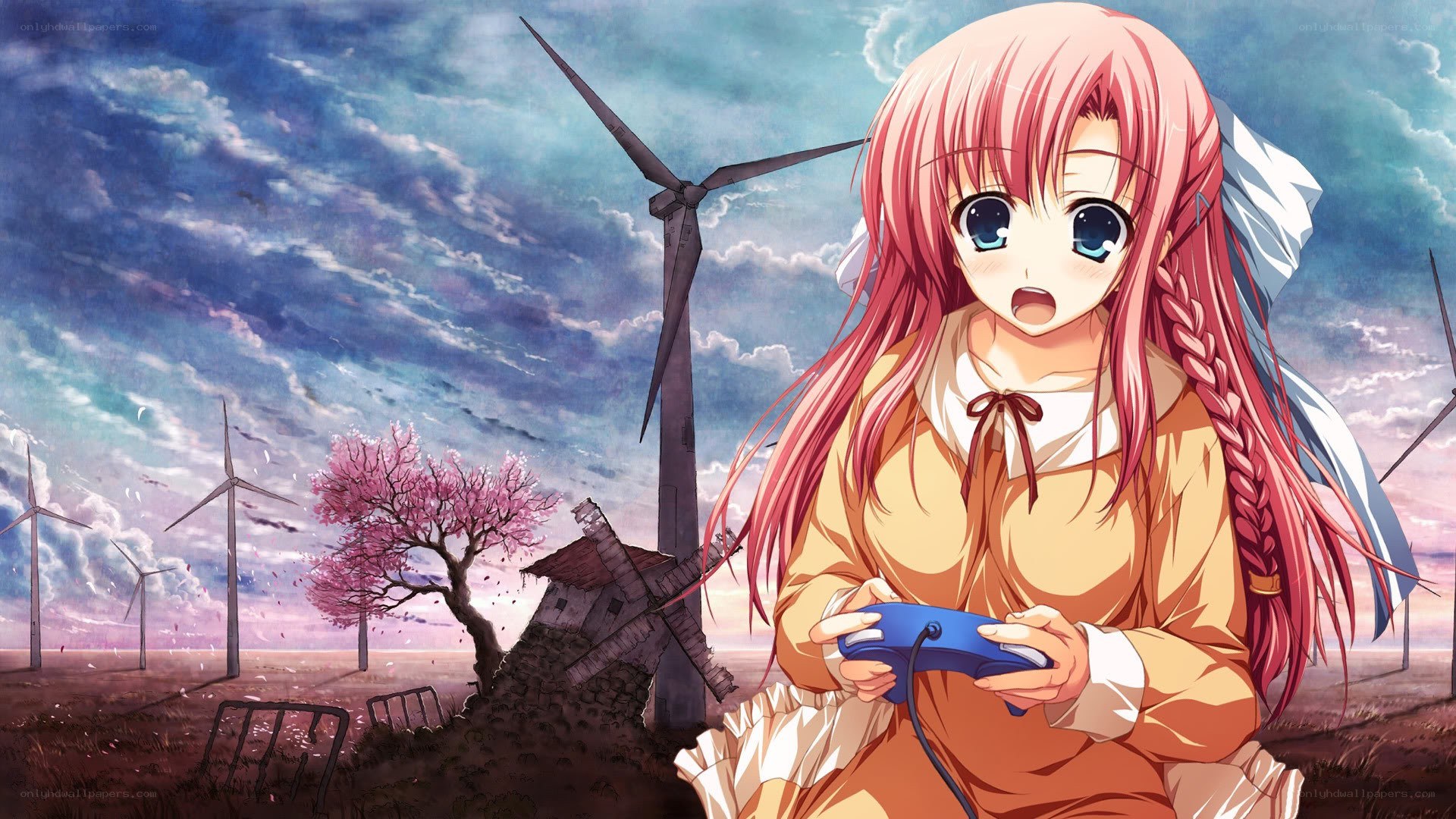 Anime girl with game controller