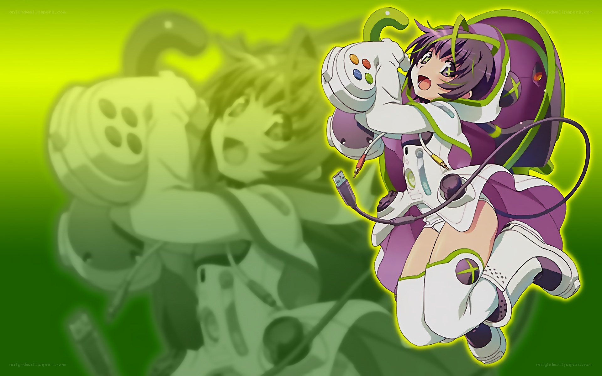 anime girl with game controller